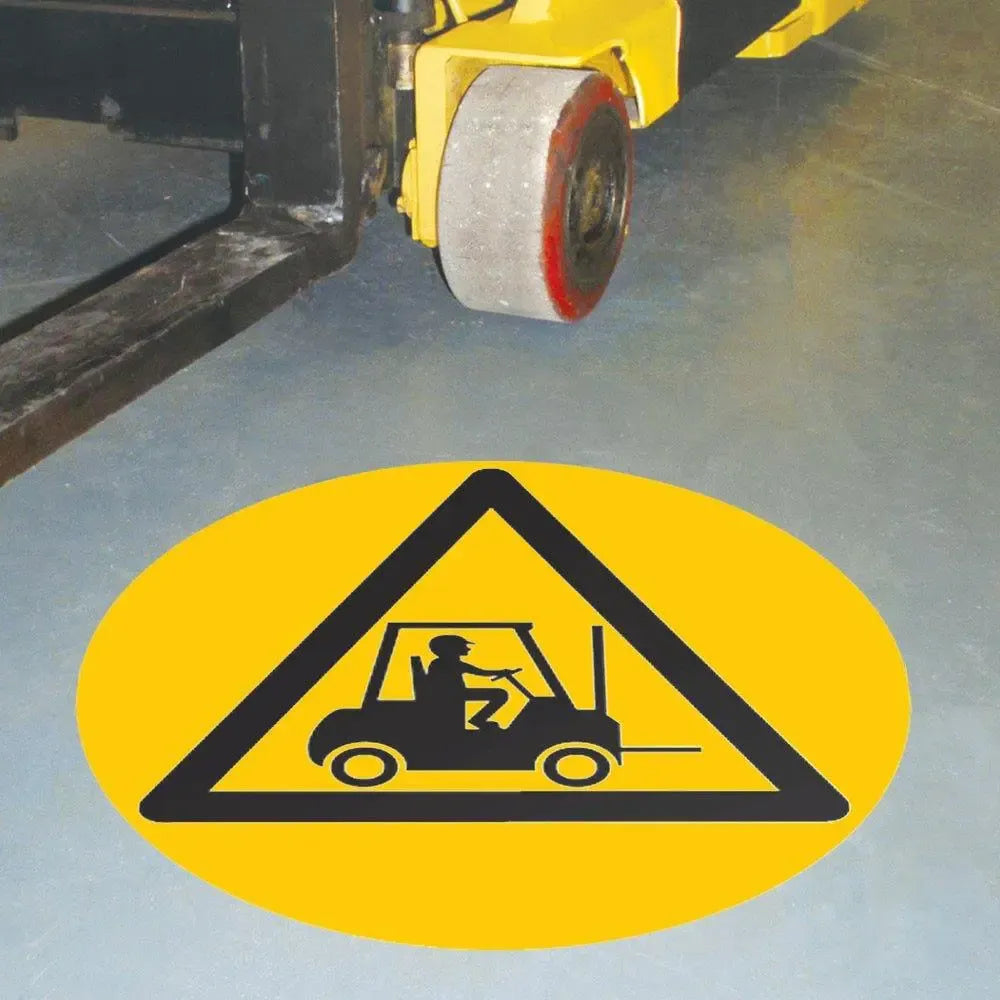 Põrandamärgis Beaverswood Forklift Area ilma tekstita, tööstusliku kvaliteediga, läbimõõt 430 mm