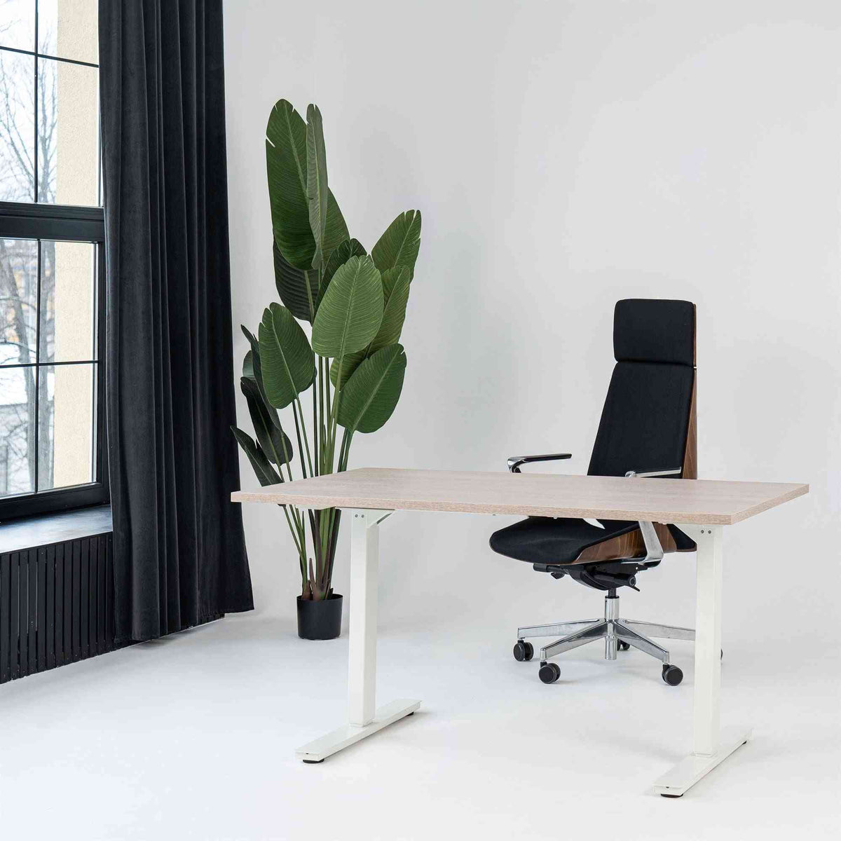 Käsitsi reguleeritava kõrgusega laud Handle Line – Nabucco / valge / 120 x 80 cm