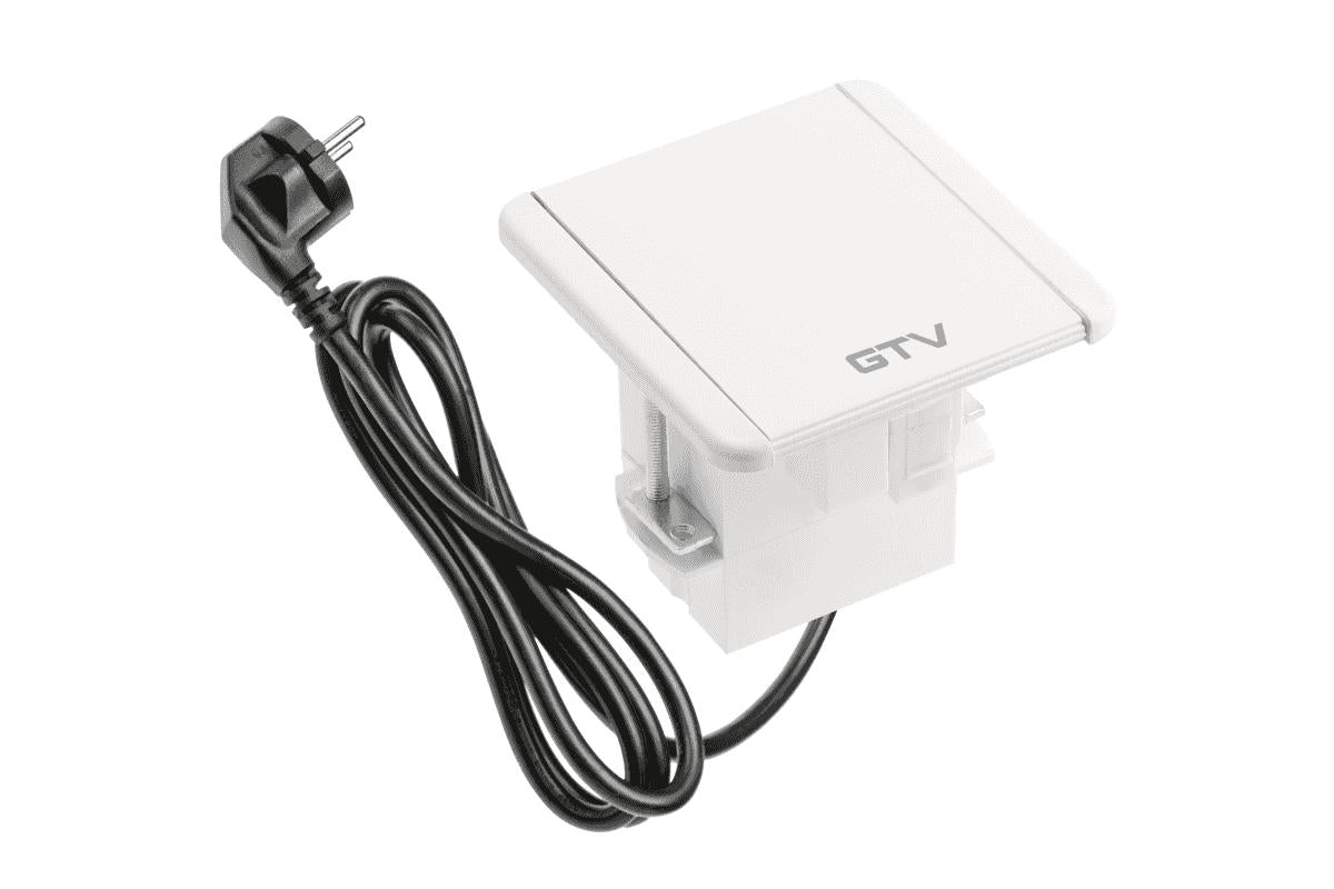 Süvistatav pistikupesa avatava kaitsekaanega, 1x SCHUKO, 2xUSB A, 1x HDMI