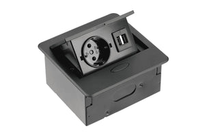 Sisseehitatav pistikupesaplokk AVARO, 1x SCHUKO, 2x USB A