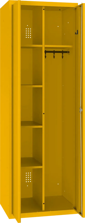 Inventarikapp riputustoruga 1800x600x500 mm – kollane / kollane