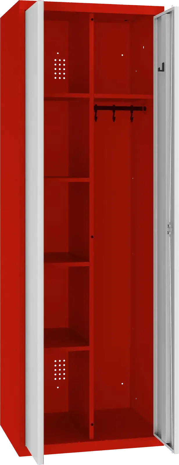 Inventarikapp riputustoruga 1800x600x500 mm – punane / helehall