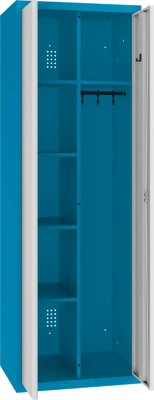 Inventarikapp riputustoruga 1800x600x500 mm – sinine / helehall