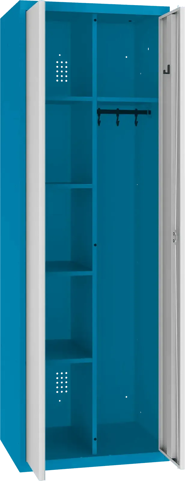 Inventarikapp riputustoruga 1800x600x500 mm – sinine / helehall