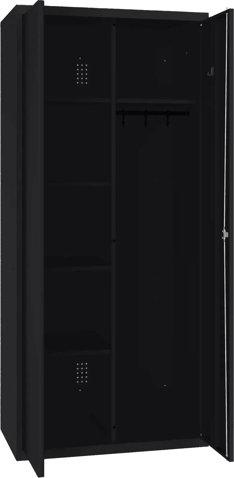 Riputustoruga inventarikapp 1800x800x500 mm – must / must