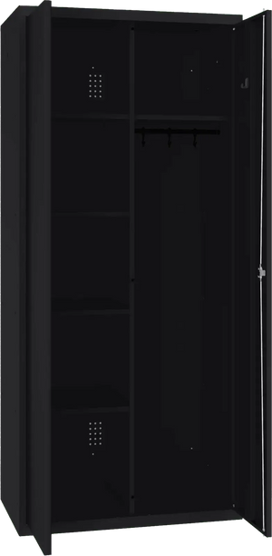 Riputustoruga inventarikapp 1800x800x500 mm – must / must