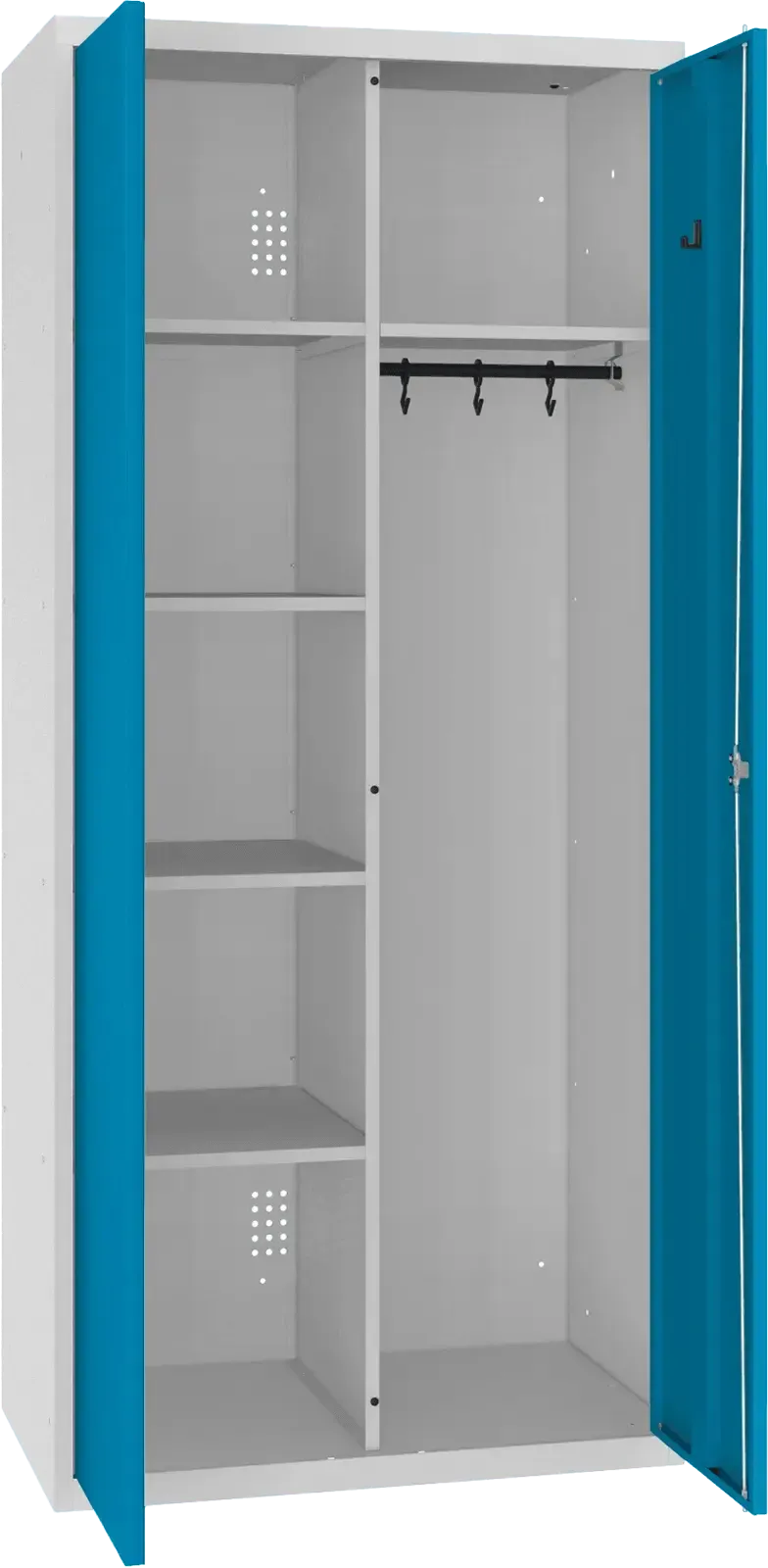 Riputustoruga inventarikapp 1800x800x500 mm – helehall / sinine