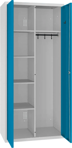 Riputustoruga inventarikapp 1800x800x500 mm – helehall / sinine