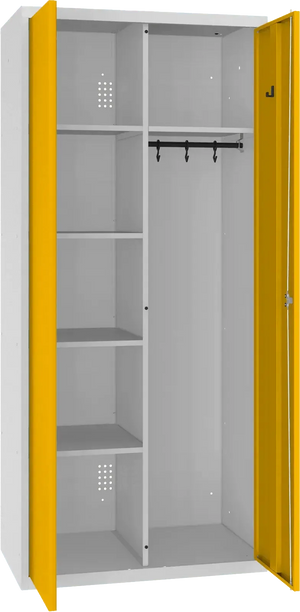 Riputustoruga inventarikapp 1800x800x500 mm – helehall / kollane