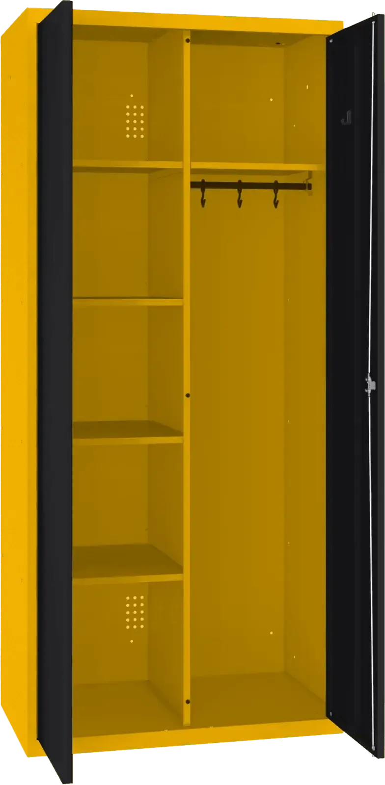 Riputustoruga inventarikapp 1800x800x500 mm – kollane / must