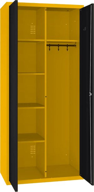 Riputustoruga inventarikapp 1800x800x500 mm – kollane / must