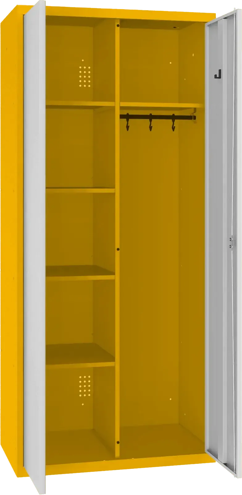 Riputustoruga inventarikapp 1800x800x500 mm – kollane / helehall