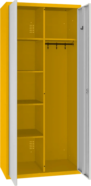 Riputustoruga inventarikapp 1800x800x500 mm – kollane / helehall