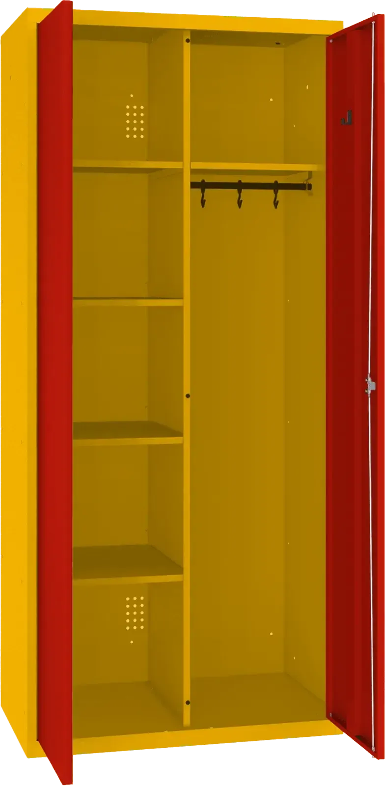 Riputustoruga inventarikapp 1800x800x500 mm – kollane / punane