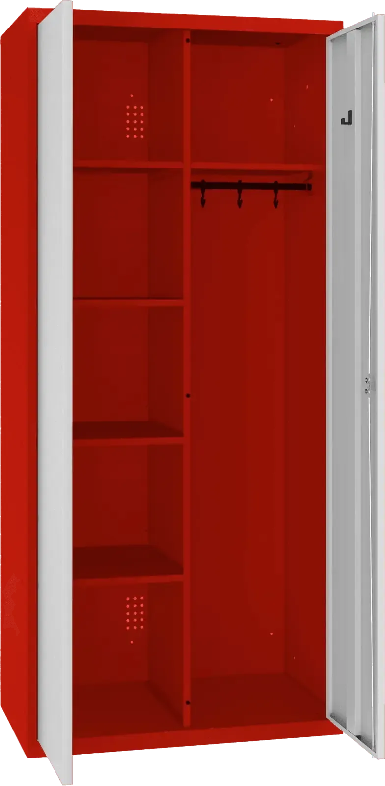 Riputustoruga inventarikapp 1800x800x500 mm – punane / helehall