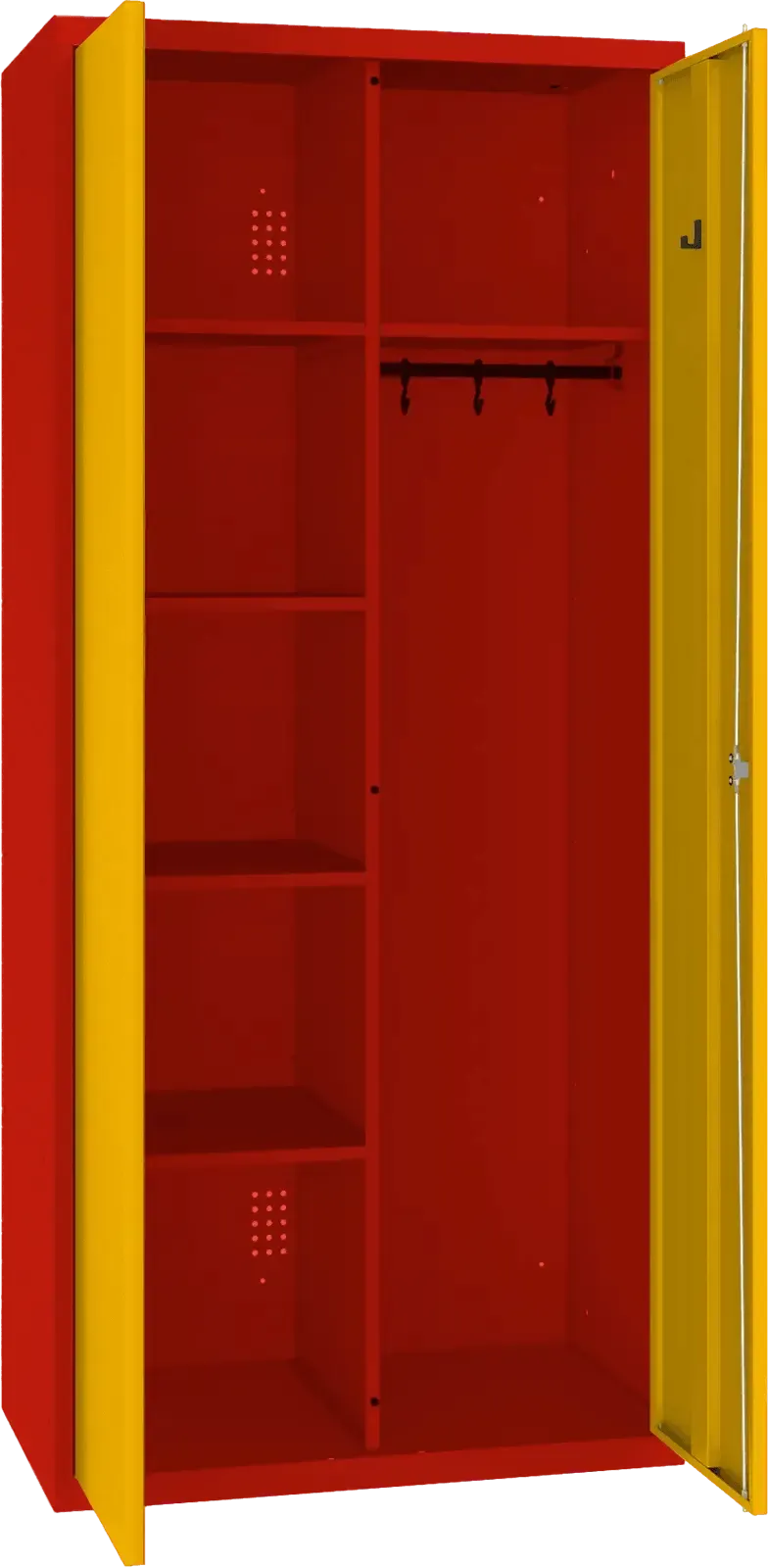 Riputustoruga inventarikapp 1800x800x500 mm – punane / kollane