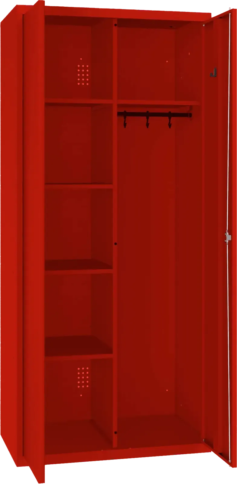 Riputustoruga inventarikapp 1800x800x500 mm – punane / punane