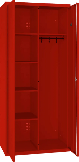 Riputustoruga inventarikapp 1800x800x500 mm – punane / punane