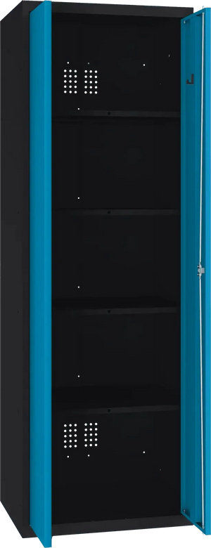 Inventarikapp Classic 1800x600x500 mm – must / sinine