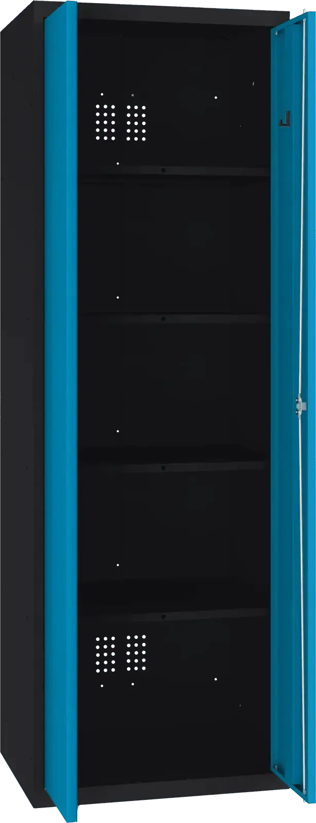 Inventarikapp Classic 1800x600x500 mm – must / sinine