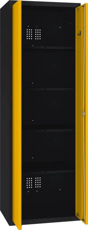 Inventarikapp Classic 1800x600x500 mm – must / kollane