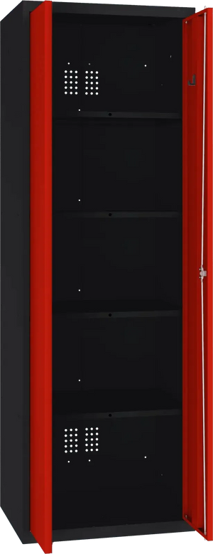 Inventarikapp Classic 1800x600x500 mm – must / punane