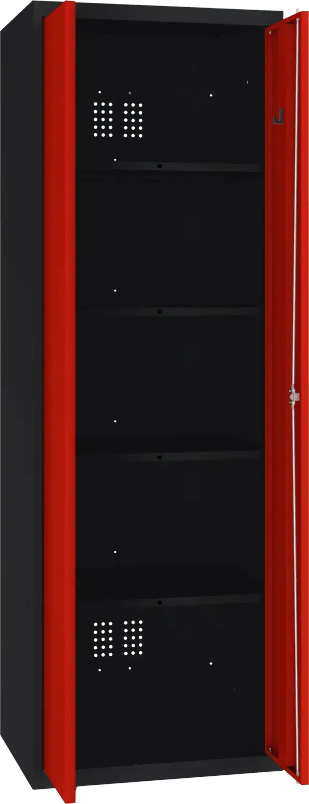 Inventarikapp Classic 1800x600x500 mm – must / punane