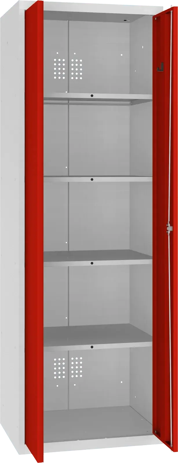Inventarikapp Classic 1800x600x500 mm – helehall / punane