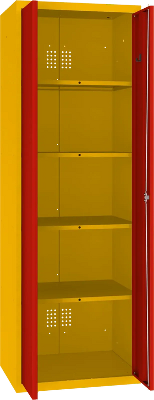 Inventarikapp Classic 1800x600x500 mm – kollane / punane