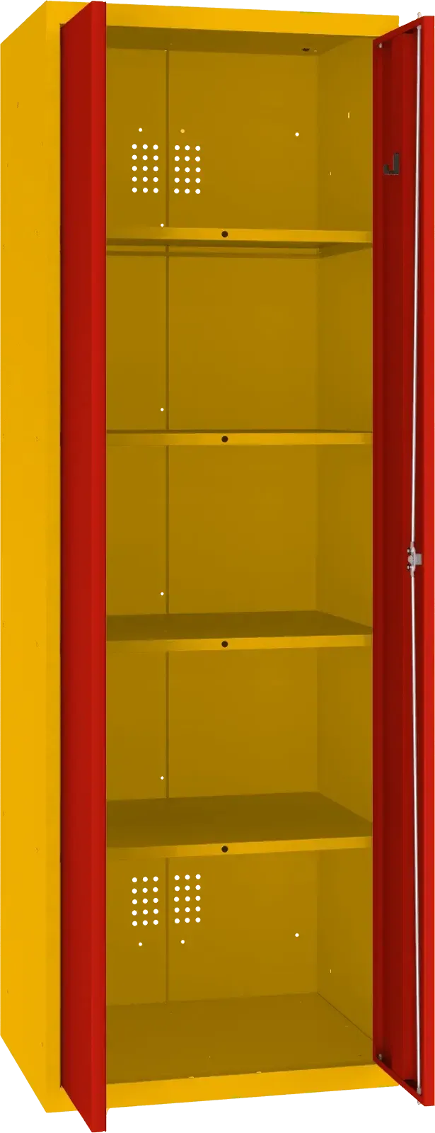 Inventarikapp Classic 1800x600x500 mm – kollane / punane