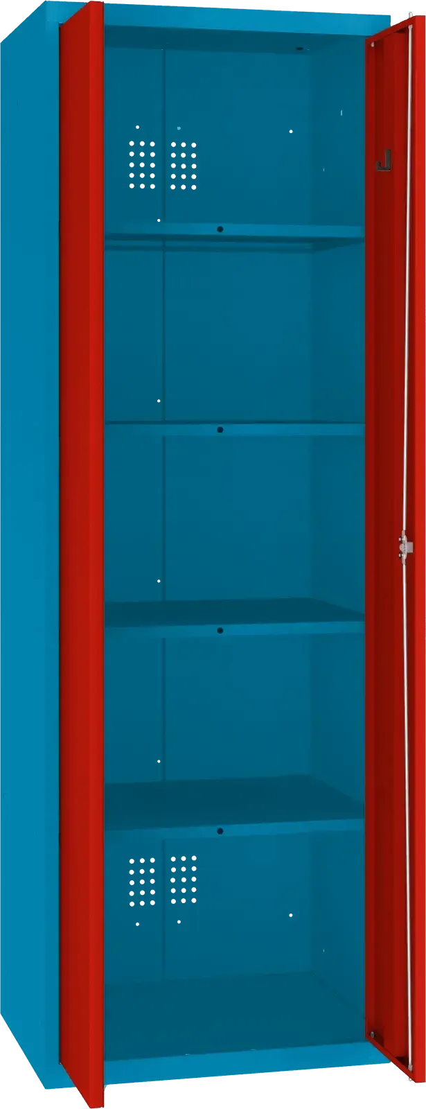 Inventarikapp Classic 1800x600x500 mm – sinine / punane