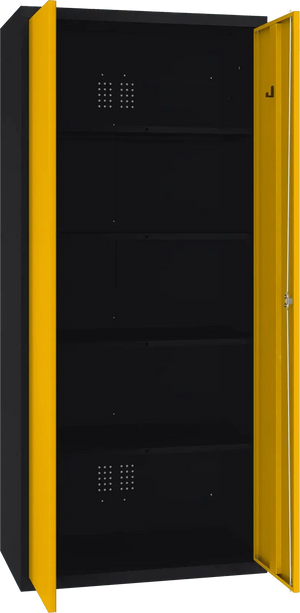 Inventarikapp Classic 1800x800x500 mm – must / kollane