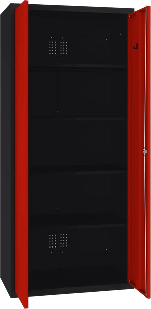 Inventarikapp Classic 1800x800x500 mm – must / punane