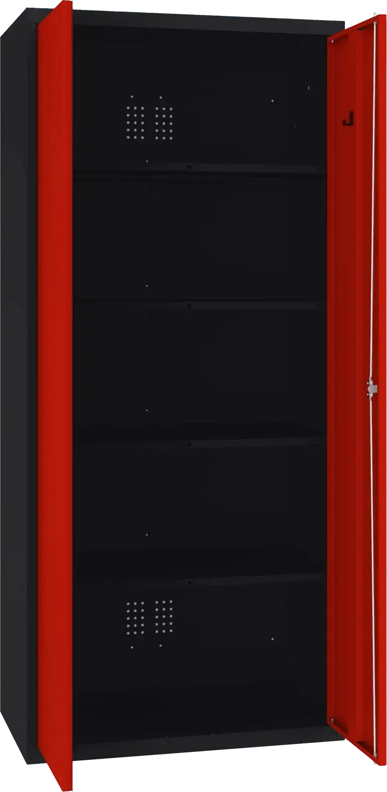 Inventarikapp Classic 1800x800x500 mm – must / punane