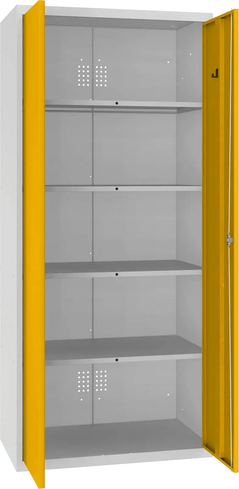 Inventarikapp Classic 1800x800x500 mm – helehall / kollane