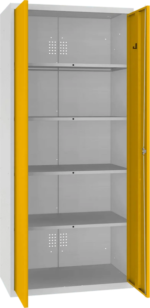 Inventarikapp Classic 1800x800x500 mm – helehall / kollane