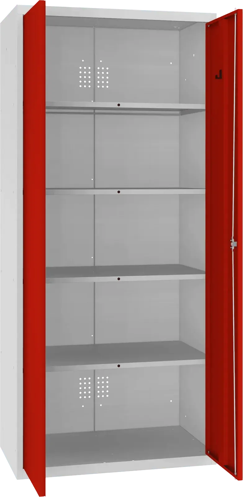 Inventarikapp Classic 1800x800x500 mm – helehall / punane