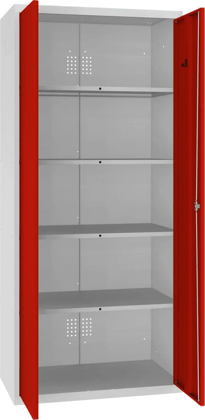 Inventarikapp Classic 1800x800x500 mm – helehall / punane