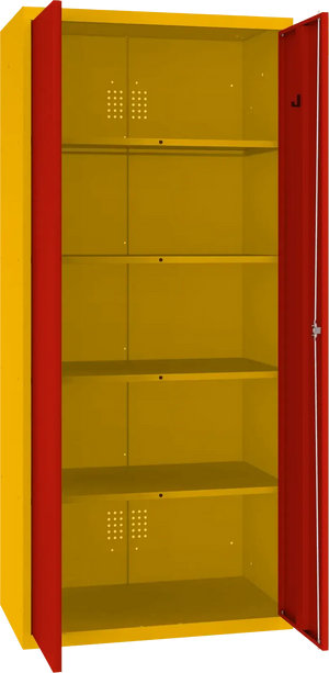 Inventarikapp Classic 1800x800x500 mm – kollane / punane
