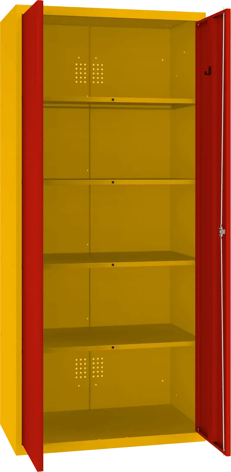 Inventarikapp Classic 1800x800x500 mm – kollane / punane