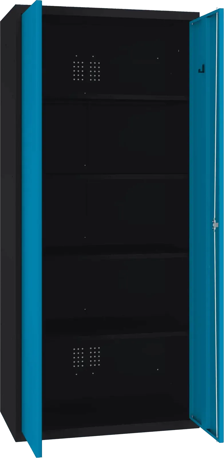 Inventarikapp Classic 1800x800x500 mm – must / sinine