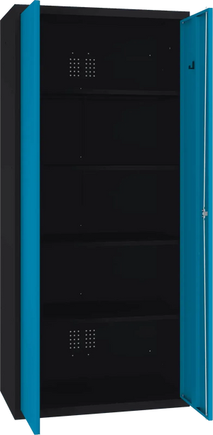 Inventarikapp Classic 1800x800x500 mm – must / sinine