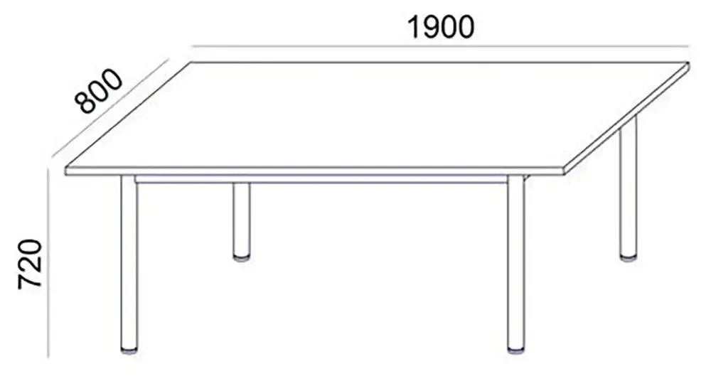 Konverentsilaud ERGOSTOCK ONE 190 cm x 95 cm