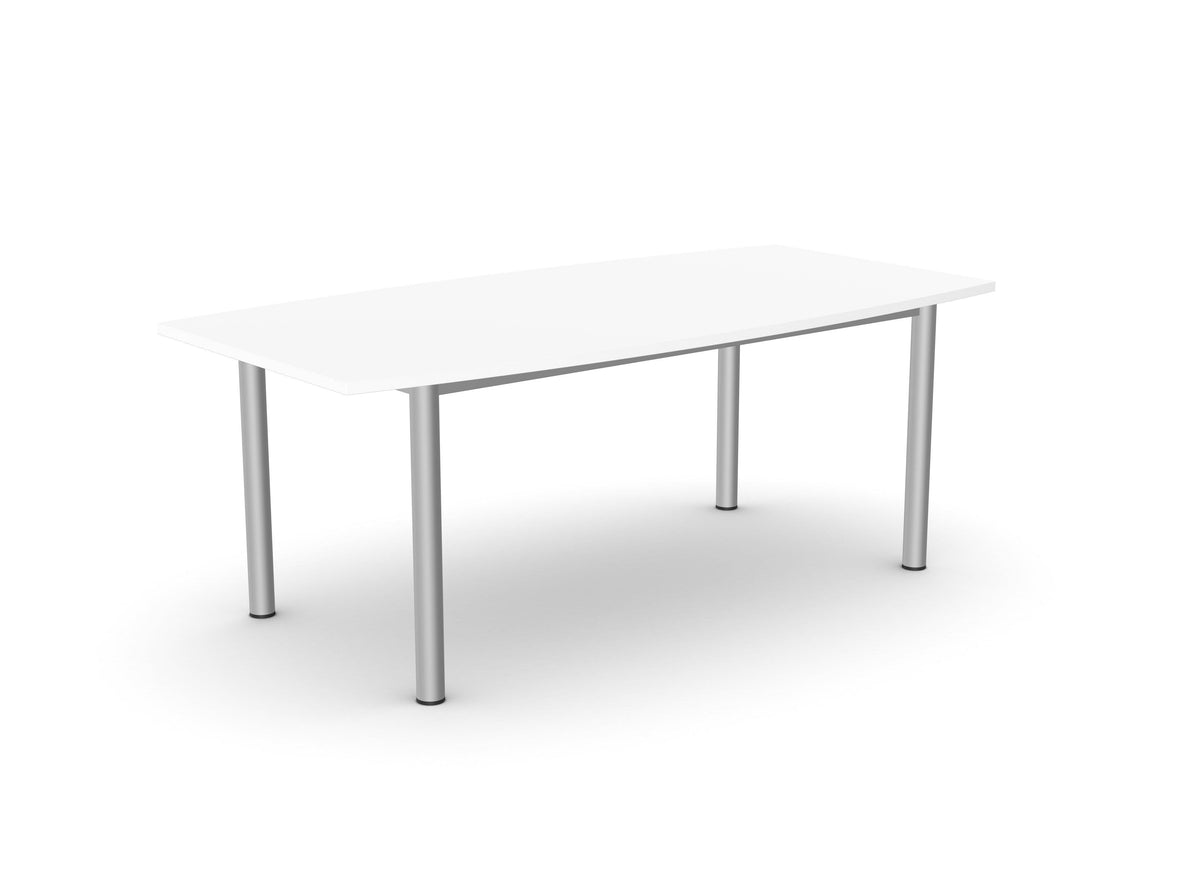 Konverentsilaud ERGOSTOCK ONE 190 cm x 95 cm – valge / tünnikujuline