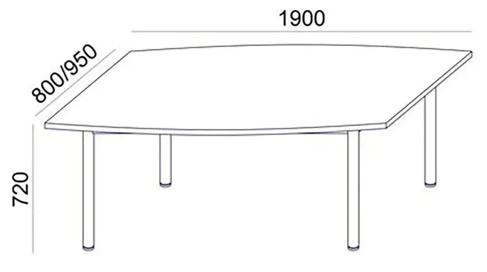 Konverentsilaud ERGOSTOCK ONE 190 cm x 95 cm