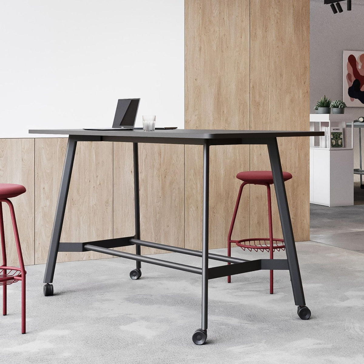Konverentsilaud MINIMUS HIGH ROLL, 200 cm x 100 cm, kohandatav