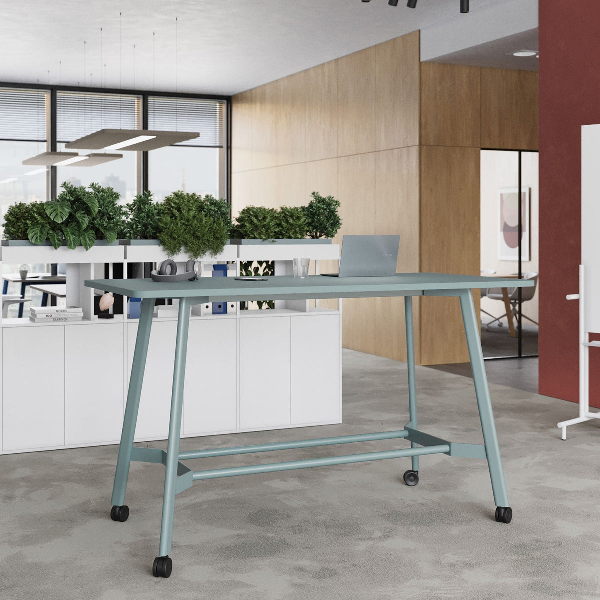 Konverentsilaud MINIMUS HIGH ROLL, 200 cm x 100 cm, kohandatav