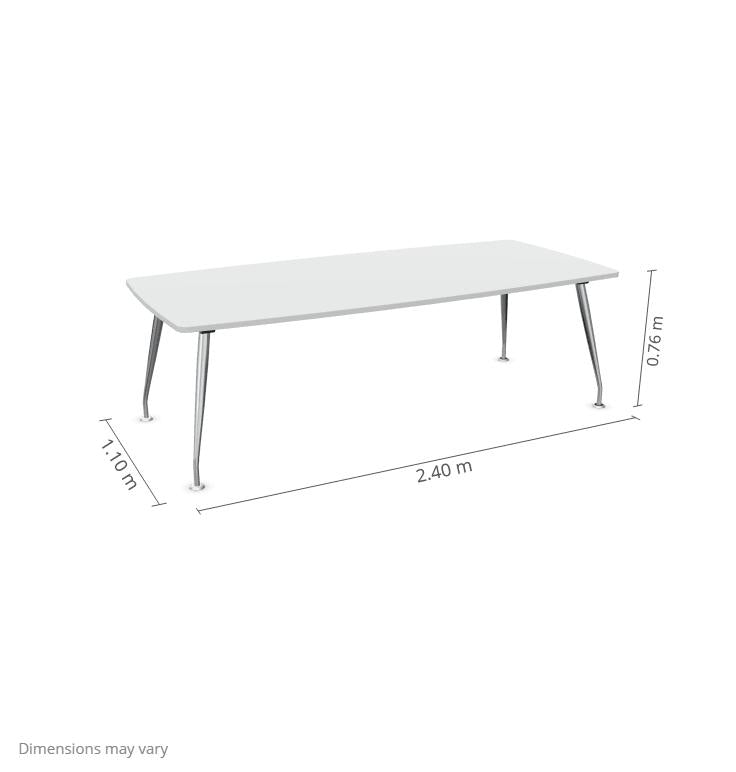 Konverentsilaud Sirium Prestige Chrome, tünnikujuline, 240 cm x 110 cm – hall
