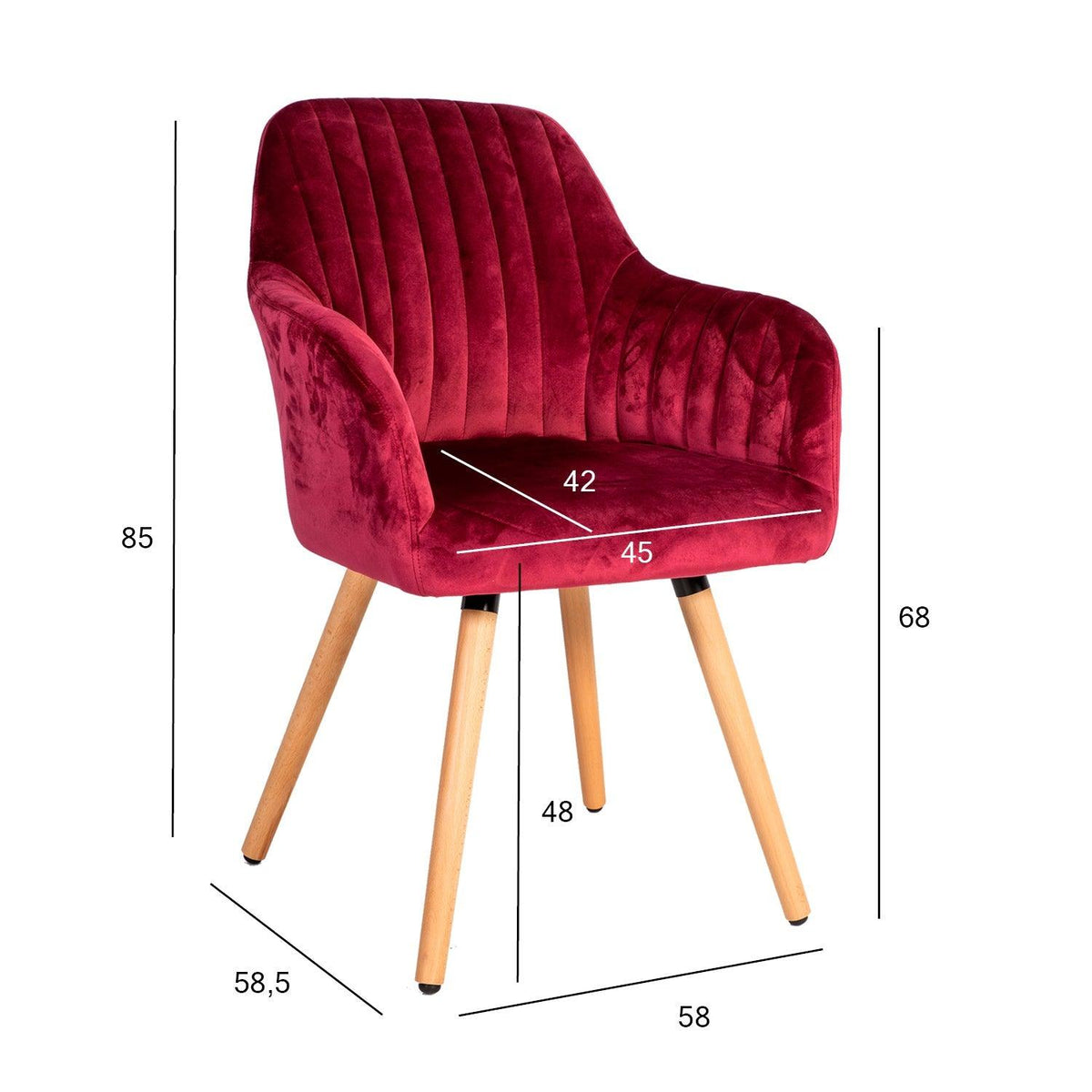 Tool ARIEL 58x585xH85cm materjal: kangas värv: veinipunane jalad: pöök
