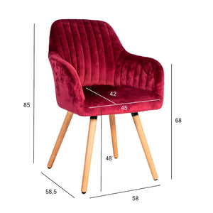 Tool ARIEL 58x585xH85cm materjal: kangas värv: veinipunane jalad: pöök